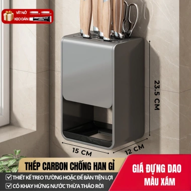 Giá để dao kéo và ống đựng đũa thìa HIKARI ED-93 - Treo tường, để bàn, thép carbon không gỉ, giá 195.000 10 Giá để dao kéo và ống đựng đũa thìa HIKARI ED-93 - Treo tường, để bàn, thép carbon không gỉ, giá 195.000 10