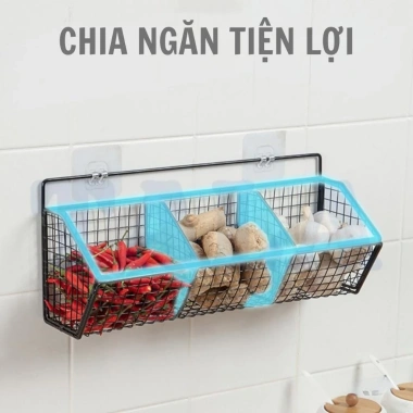 Giá để đồ nhà bếp, kệ gia vị hành tỏi 3 ngăn kèm miếng dính tường, giảm còn 23.500₫ 7 Giá để đồ nhà bếp, kệ gia vị hành tỏi 3 ngăn kèm miếng dính tường, giảm còn 23.500₫ 7