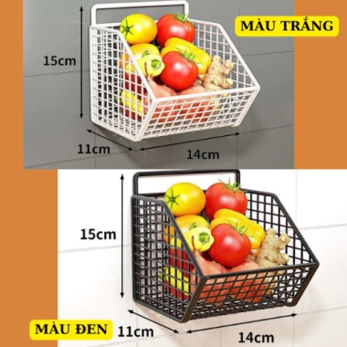 Giá để đồ nhà bếp, kệ gia vị hành tỏi 3 ngăn kèm miếng dính tường, giảm còn 23.500₫