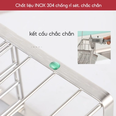 Giá Để Đồ Rửa Chén Bát JYoohome Inox 304 Chống Rỉ - Kệ Bồn Rửa Tiện Lợi + Khay Hứng Nước - Giá 24.000₫