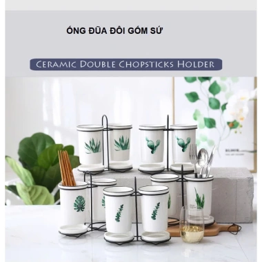 Giá Để Đũa Đôi Gốm Sứ Ống Thoát Nước - Gia Đình, Hộp Đựng Đồ Dùng Nhà Bếp 155.000 VND, Tiết Kiệm 20% 6