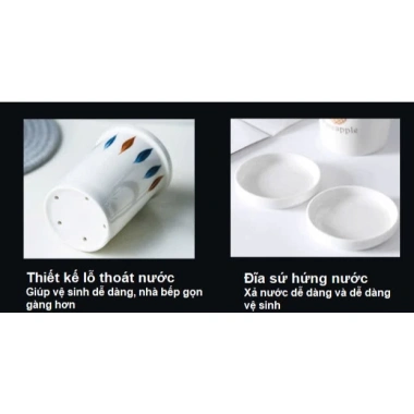 Giá Để Đũa Đôi Gốm Sứ Ống Thoát Nước - Gia Đình, Hộp Đựng Đồ Dùng Nhà Bếp 155.000 VND, Tiết Kiệm 20% 8
