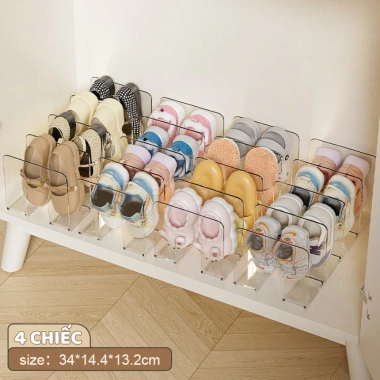 Giá Để Giày 4 Ngăn Nhựa PET Cứng Cáp DOMES Kệ Đựng Giày Dép Thông Minh 51.000₫