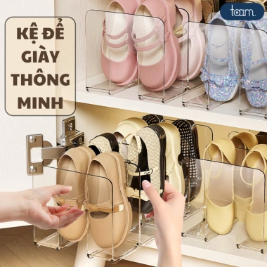 Giá Để Giày 4 Ngăn Nhựa PET Cứng Cáp DOMES Kệ Đựng Giày Dép Thông Minh 51.000₫