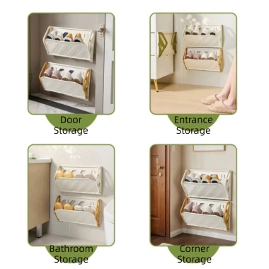 Giá Để Giày Gấp GAOSU Treo Tường Nhựa Không Đục Lỗ, Tiết Kiệm Không Gian, Dung Lượng Lớn cho Phòng Tắm - Giá 166.870 VND