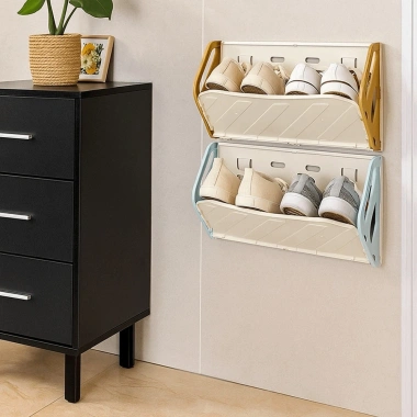 Giá Để Giày Gấp GAOSU Treo Tường Nhựa Không Đục Lỗ, Tiết Kiệm Không Gian, Dung Lượng Lớn cho Phòng Tắm - Giá 166.870 VND