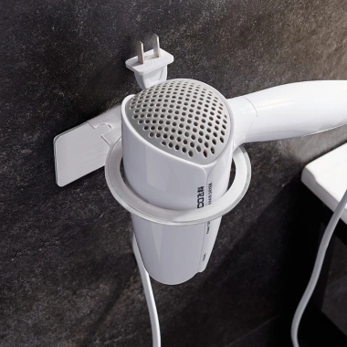 Giá để máy sấy tóc dán tường tiện lợi, chỉ 95.000 đồng, giảm 20% cho phòng tắm