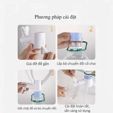 Giá đỡ bình nước 4-6.5L có vòi, tam giác chắc, nhựa an toàn, kệ ngược - Giá ưu đãi 6