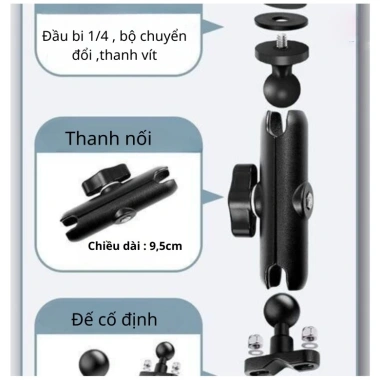 Giá đỡ camera hành trình SNAPO Pat - Gắn vào ghi đông, chân gương, chỉ 115k