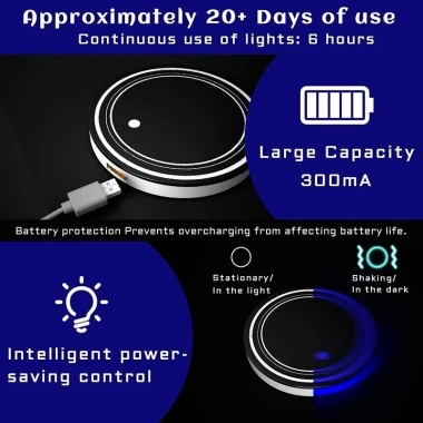 Giá Đỡ Cốc Nước LED ô tô, cảm biến rung, chống trượt, cổng USB - Khải Huy Scar 51k