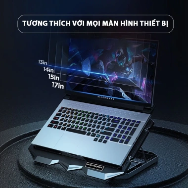 Giá Đỡ Đế Tản Nhiệt Laptop & Tablet HXSJ VIP 4 Quạt 7 Mức, Đèn LED Gaming, Làm Mát Nhanh - Giá 189k 6