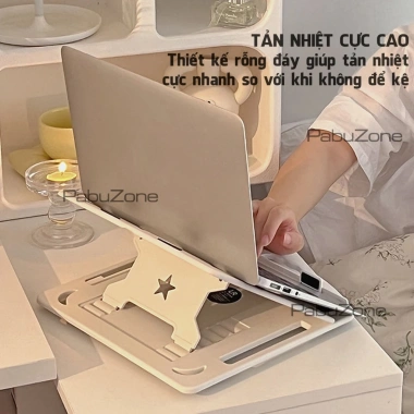 Giá Đỡ Đế Xoay Nhựa Gấp Gọn, Tản Nhiệt, Chỉnh Độ – Đỡ Laptop & Điện Thoại 2