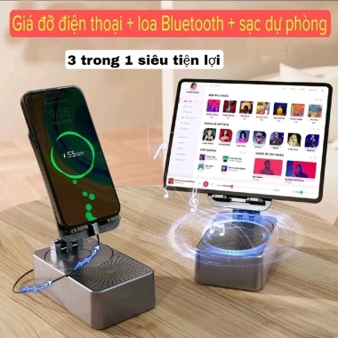 Giá đỡ điện thoại 3 trong 1 kèm sạc dự phòng và loa Bluetooth, tiện du lịch, 90.300₫ Giá đỡ điện thoại 3 trong 1 kèm sạc dự phòng và loa Bluetooth, tiện du lịch, 90.300₫