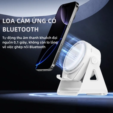 Giá đỡ điện thoại 4 trong 1 loa Bluetooth cảm ứng không dây, xoay 360 đèn LED - Đa năng, giảm giá 129.999 VND 2