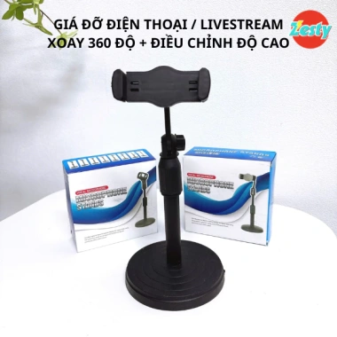 Giá đỡ điện thoại để bàn xoay 360° điều chỉnh độ cao, kẹp chặt livestream xem phim đa năng - Chỉ 20.800₫