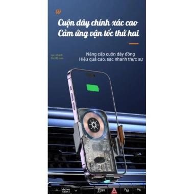 Giá Đỡ Điện Thoại Kiêm Sạc Nhanh 15W, Từ Tính, Cảm Ứng Hồng Ngoại Cho Oto MPHONE – 150k 7
