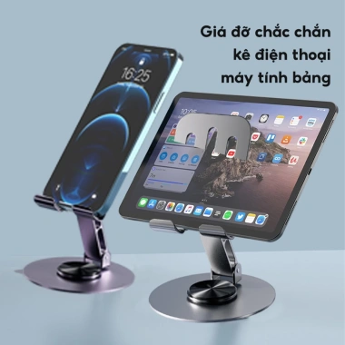 Giá Đỡ Điện Thoại, Máy Tính Bảng Xoay 360 Hợp Kim Nhôm - Kệ Livestream Gấp Gọn, Chỉ 35.000₫ 2