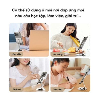 Giá Đỡ Điện Thoại, Máy Tính Bảng Xoay 360 Hợp Kim Nhôm - Kệ Livestream Gấp Gọn, Chỉ 35.000₫ 6