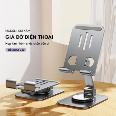 Giá Đỡ Điện Thoại, Máy Tính Bảng Xoay 360 Hợp Kim Nhôm - Kệ Livestream Gấp Gọn, Chỉ 35.000₫ 9