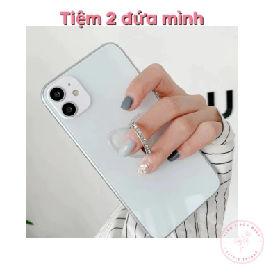 Giá Đỡ Điện Thoại Nhẫn Xoay 360 Độ Trong Suốt Đính Kim Cương Giả Giá 15.500 VND