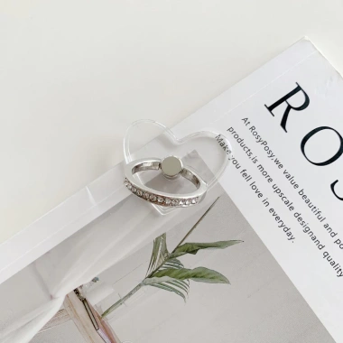 Giá Đỡ Điện Thoại Nhẫn Xoay 360 Độ Trong Suốt Đính Kim Cương Giả Giá 15.500 VND