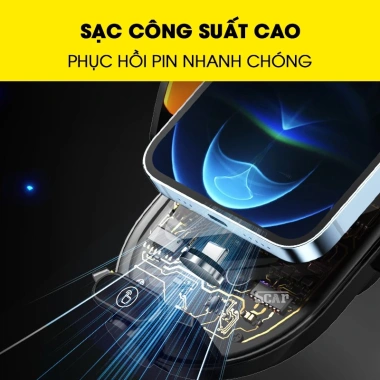 Giá đỡ điện thoại ô tô C23 Scar kẹp tự động, sạc không dây 66W, lộ mạch gắn cửa gió - Giá chỉ 275k