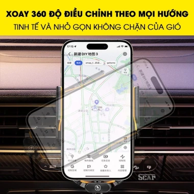 Giá đỡ điện thoại ô tô C23 Scar kẹp tự động, sạc không dây 66W, lộ mạch gắn cửa gió - Giá chỉ 275k 6 Giá đỡ điện thoại ô tô C23 Scar kẹp tự động, sạc không dây 66W, lộ mạch gắn cửa gió - Giá chỉ 275k 6