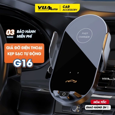 Giá đỡ điện thoại ô tô G16 VuaAuto kẹp tự động, sạc không dây, gắn cửa khe gió, giảm còn 290k