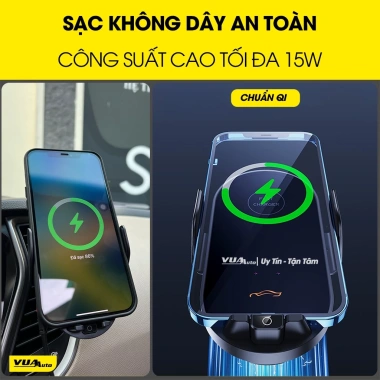 Giá đỡ điện thoại ô tô G16 VuaAuto kẹp tự động, sạc không dây, gắn cửa khe gió, giảm còn 290k