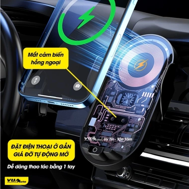 Giá đỡ điện thoại ô tô G2 VuaAuto kẹp tự động, sạc không dây, lộ mạch, gắn cửa khe gió - 290.000 VND 6