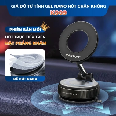 Giá đỡ điện thoại ô tô Kaston K009 - Keo nano siêu bám, hút chân không, xoay 360, gập gọn đa năng, giá ưu đãi 398.000đ