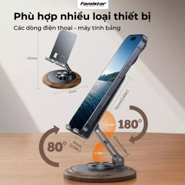 Giá đỡ điện thoại và máy tính bảng GD12 Famistar - Chống trượt, hợp kim chắc chắn, gọn nhẹ, chỉ 69.900 VND 3