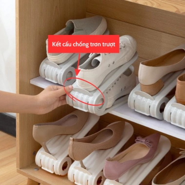 Giá đỡ giày gấp đôi cao cấp siêu dày 4 nấc – Đế thông minh tiết kiệm không gian, bền tiện lợi