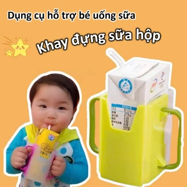 Giá đỡ hộp sữa MS349 – Khay đựng có quai cầm, bé tự uống dễ dàng, chỉ 16.800đ