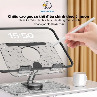 Giá đỡ iPad BINKE xoay 360 độ đa năng Acrylic trong suốt - Tiện lợi, chỉ 59.500₫ 3