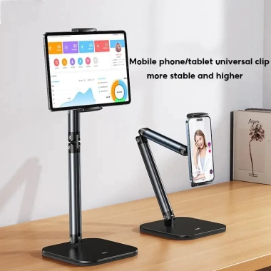 Giá đỡ iPad, điện thoại hợp kim nhôm 360 độ trục xoay 4 chiều, chống rung, chắc, gấp gọn 4