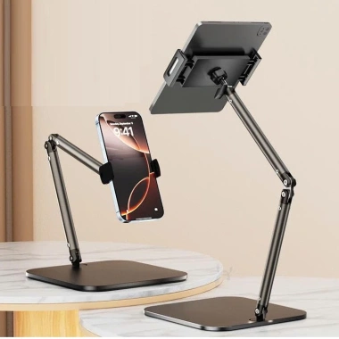 Giá đỡ iPad, điện thoại hợp kim nhôm 360 độ trục xoay 4 chiều, chống rung, chắc, gấp gọn 8