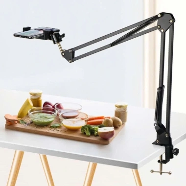 Giá đỡ iPad, điện thoại hợp kim nhôm 360 độ trục xoay 4 chiều, chống rung, chắc, gấp gọn 10