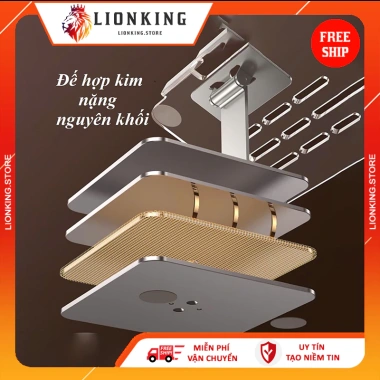 Giá đỡ iPad Laptop gấp gọn xoay 360° kim nhôm, silicon chống trượt - LionKing 7