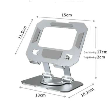 Giá đỡ iPad, máy tính bảng, điện thoại xoay 360 độ kim loại chắc chắn đa năng 4