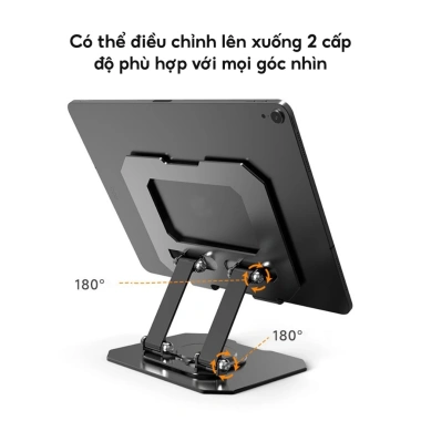 Giá đỡ iPad, máy tính bảng hợp kim nhôm xoay 360°, gập gọn tiện lợi - 75.000₫