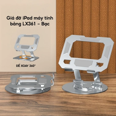 Giá đỡ iPad, máy tính bảng hợp kim nhôm xoay 360°, gập gọn tiện lợi - 75.000₫