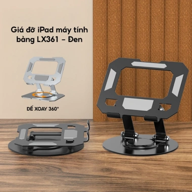 Giá đỡ iPad, máy tính bảng hợp kim nhôm xoay 360°, gập gọn tiện lợi - 75.000₫