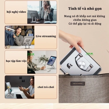 Giá Đỡ Ipad Tablet Máy Tính Bảng FIVELIGHT - Chân Xoay 360°, Điều Chỉnh Chiều Cao & Góc Nghiêng, Giá 72.894₫ 6