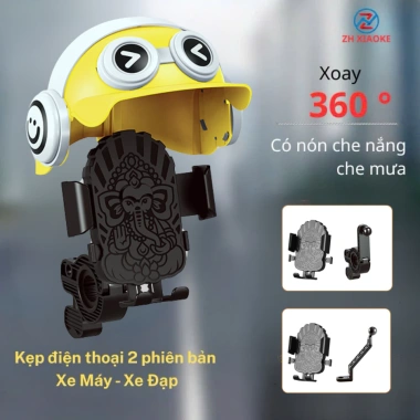 Giá đỡ kẹp điện thoại ZH XIAOKE gắn xe máy kèm nón bảo hiểm - Chắc chắn, giá 61.000₫