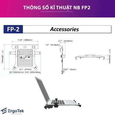 Giá đỡ kẹp Laptop FP2 ARM đa năng 10-17 inch, tương thích MacBook NB, giảm còn 295.000 VND 4
