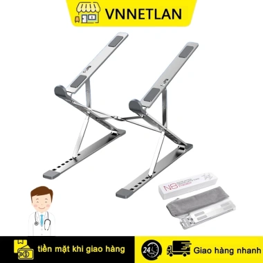 Giá đỡ laptop 2 tầng gấp gọn nhôm VNNETLAN - Độ cao điều chỉnh, tản nhiệt, giảm 99.000₫