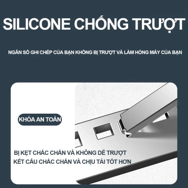 Giá đỡ laptop 2 tầng gấp gọn nhôm VNNETLAN - Độ cao điều chỉnh, tản nhiệt, giảm 99.000₫