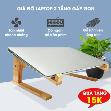 Giá đỡ laptop 2 tầng gấp gọn, tản nhiệt cho 13‑16 inch – Giá chỉ 55.860₫