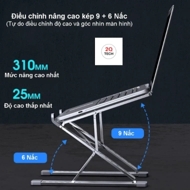 Giá Đỡ Laptop 2 Tầng Nhôm Điều Chỉnh Độ Cao, Tản Nhiệt, Phù Hợp MacBook và iPad - Giá 115k 3 Giá Đỡ Laptop 2 Tầng Nhôm Điều Chỉnh Độ Cao, Tản Nhiệt, Phù Hợp MacBook và iPad - Giá 115k 3